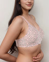 COTTON DOUBLE LAYERED MID HIGH PANEL NON WIRED PRINTED BRA -CANDY FLORAL PRINT