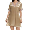 Ice Silk Short Sleeve Pajamas Women's Summer Lace Thin Ice Silk Loungewear Women's SQ22136