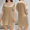 Ice Silk Short Sleeve Pajamas Women's Summer Lace Thin Ice Silk Loungewear Women's SQ22136