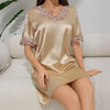 Ice Silk Short Sleeve Pajamas Women's Summer Lace Thin Ice Silk Loungewear Women's SQ22136