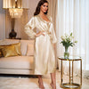 pajamas women's spring and summer loose suspender skirt bathrobe loungewear fashion nightgown set WP22108